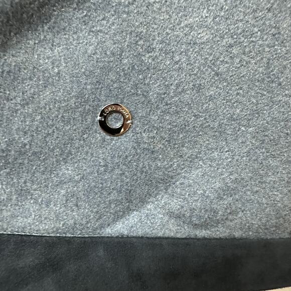 LORO PIANA Madison Baby Cashmere Leather Shawl Wrap Raphite‎ Blue NEW $4,800 - Picture 3 of 12